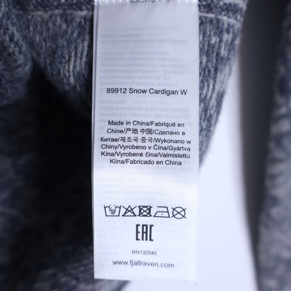 FJALLRAVEN Snow Wool Cardigan Grey Jacquard Full Zip Long Sleeve Women's XS - Picture 10 of 12